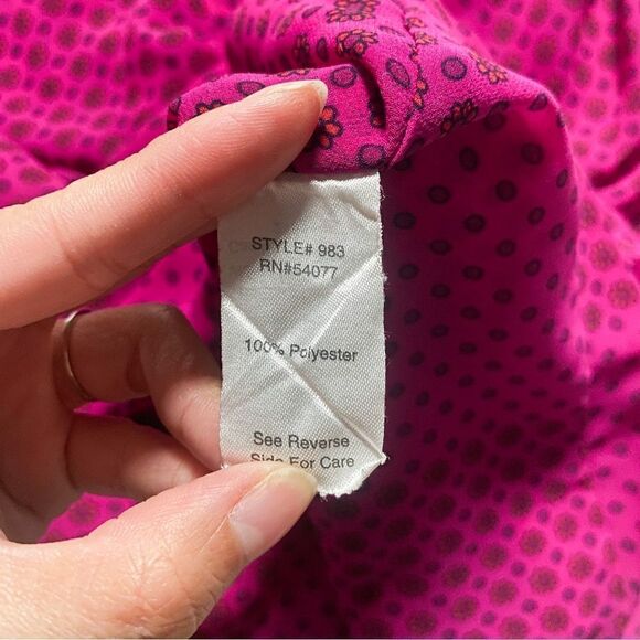 CAbi Women Pink Raspberry Floral Sleeveless Top Drape Neck Blouse Size M - Picture 5 of 8